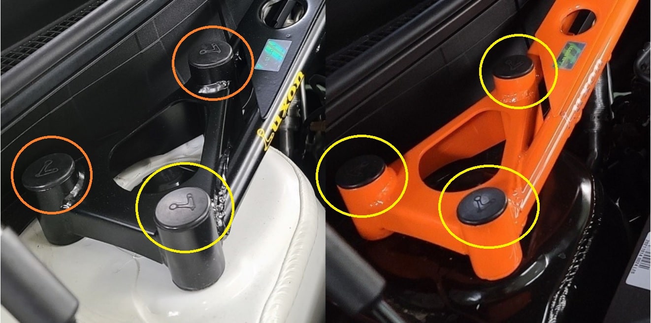 Strutbar Rubber Lids Installed