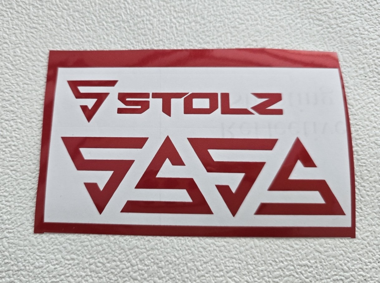 S logo sticker 6P4P_red